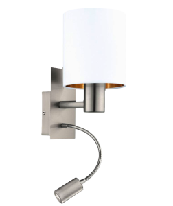 Pasteri  96484 kinkiet led z wyłącznikiem biało-miedziany Eglo