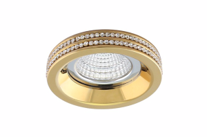 Oczko do zabudowy kryształowe, złote EVA R GOLD  AZZARDO AZ1459