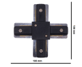 PROFILE X-CONNECTOR black  9188  łącznik X do szynoprzewodów czarny  NOWODVORSKI