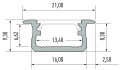 Profil aluminiowy typ B wpuszczany do taśm led