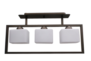 Lampa sufitowa w prostokątnej ramce ze szklanymi kloszami Simply SI 3P