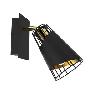 RICK  ML5565  kinkiet regulowany czarno-złoty  MILAGRO