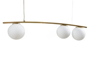 Lampa wisząca klosze szklane kule  LUMIO  LU 3 na 3 żarówki złota