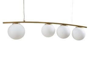 Lampa wisząca klosze szklane kule  LUMIO  LU 4 na 4 żarówki złota