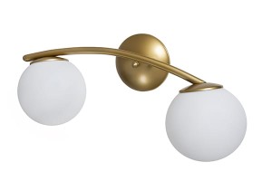 Kinkiet Lumio klosze szklane  kule  LU K2 na 2 żarówki kolor złoty