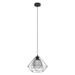 Lampa wisząca na 1 żarówkę ażurowa ze szklanym kloszem Vernham 43482