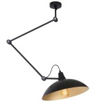 Melos black złoty środek klosza plafon lampa sufitowa 808PL_G1_Z Aldex