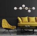 Lampa  wisząca białe kulki Alisa 6 żar. złota LP-005/6P WH