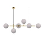 Lampa  wisząca białe kulki Alisa 6 żar. złota LP-005/6P WH