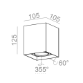 Lampa natynkowa plafon sufitowy SQUARES next 50x1 LED 46968  Aqform