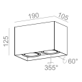 Lampa natynkowa plafon SQUARES next 50x2 LED 46969  Aqform