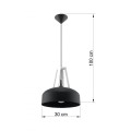 Casco  SL. 0389  lampa wiszaca czarna/biała  Sollux lighting