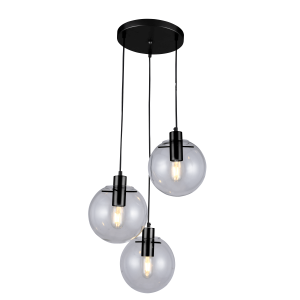 Lampa wisząca Puerto 3 czarna 3 żar. E27  LP-004/3P BK