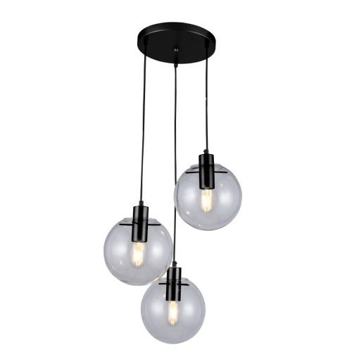 Lampa wisząca Puerto 3 czarna 3 żar. E27  LP-004/3P BK