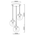 Lampa wisząca Puerto 3 czarna 3 żar. E27  LP-004/3P BK