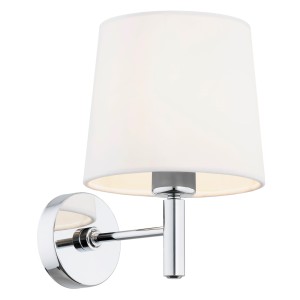 Lampa ścienna glamour kinkiet chrom biały abażur Bolzano Plus  4760