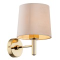 Lampa ścienna glamour kinkiet złoty beżowy abażur Ponte Plus 4727