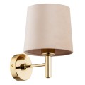 Lampa ścienna glamour kinkiet złoty beżowy abażur Ponte Plus 4727