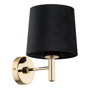 Lampa ścienna glamour kinkiet złoty czarny abażur Ponte Plus 4729