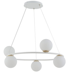 Lampa wisząca Gama koło 5 biało/złota 33385 Sigma