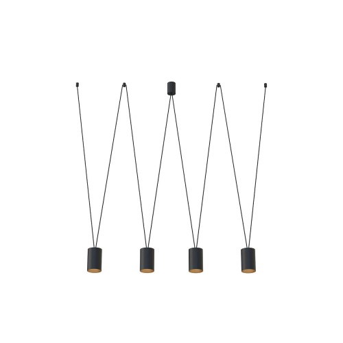 Lampa wisząca MORE TONE IV  czarno złota 7814 Nowodvorski