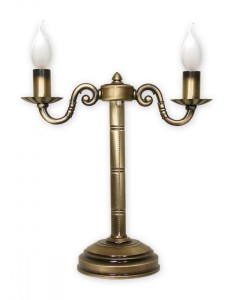 Lampa gabinetowa Prima lampka stołowa 2 pł. patyna O1008/L2 Lemir