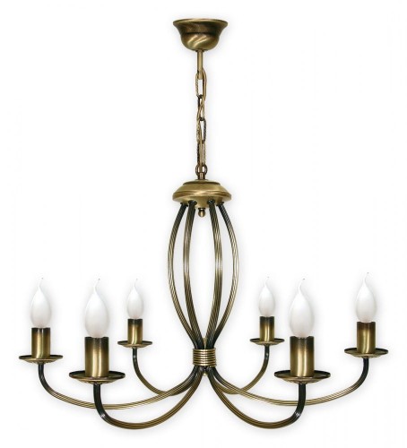 Lampa wisząca Korona żyrandol 6 pł.  patyna 396/W6 Lemir