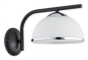 Lampa ścienna Lava kinkiet 1 pł. czarny matowy + chrom O2920 K1 CZA + CH