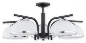 Lampa wisząca Lava żyrandol 5 pł.  czarny matowy + chrom O2925 W5 CZA + CH