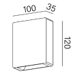 Lampa schodowa kinkiet zewnętrzna IP65 LEDPOINT square up&down  68° exterior kinkiet  26547-M927-WB-00-12