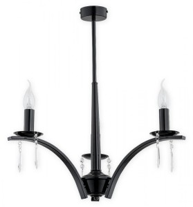 Lampa wisząca Kapra żyrandol 3 pł. / czarny połysk O2863 W3 CZA