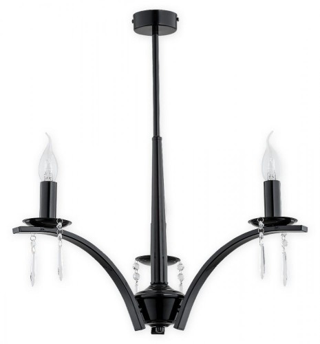 Lampa wisząca Kapra żyrandol 3 pł. / czarny połysk O2863 W3 CZA