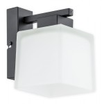 Lampa ścienna Teru kinkiet 1 pł. / czarny matowy + biały półprzezroczysty O2970 K1 CZA + BIA