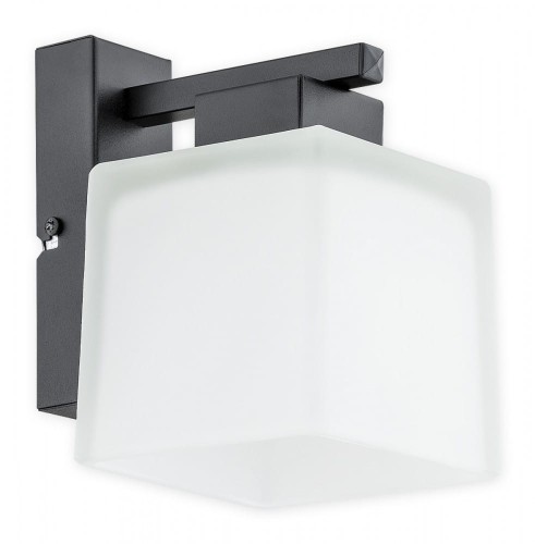 Lampa ścienna Teru kinkiet 1 pł. / czarny matowy + biały półprzezroczysty O2970 K1 CZA + BIA