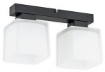 Lampa sufitowa Teru plafon na listwie 2 pł. / czarny matowy + biały półprzezroczysty O2972 P2 CZA + BIA