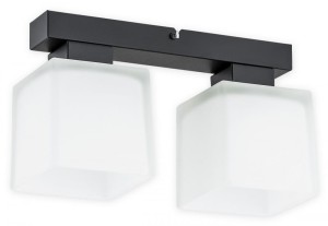 Lampa sufitowa Teru plafon na listwie 2 pł. / czarny matowy + biały półprzezroczysty O2972 P2 CZA + BIA