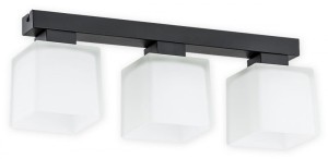 Lampa sufitowa Teru plafon na listwie 3 pł. / czarny matowy + biały półprzezroczysty O2973 P3 CZA + BIA