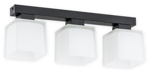 Lampa sufitowa Teru plafon na listwie 3 pł. / czarny matowy + biały półprzezroczysty O2973 P3 CZA + BIA