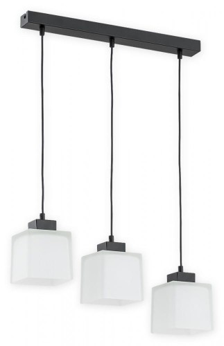 Lampa wisząca Teru listwa 3 pł. / czarny matowy + biały półprzezroczysty O2973 W3 CZA + BIA