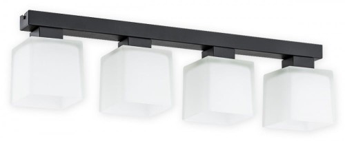 Lampa sufitowa Teru plafon na listwie 4 pł. / czarny matowy + biały półprzezroczysty O2974 P4 CZA + BIA