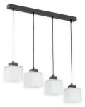 Lampa wisząca Teru listwa 4 pł. / czarny matowy + biały półprzezroczysty O2974 W4 CZA + BIA