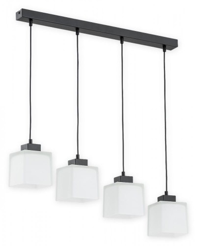 Lampa wisząca Teru listwa 4 pł. / czarny matowy + biały półprzezroczysty O2974 W4 CZA + BIA