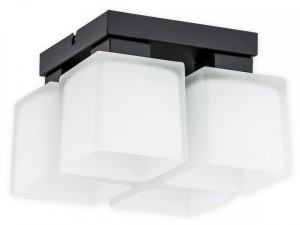 Lampa sufitowa  Teru plafon na kwadracie 4 pł. / czarny matowy + biały półprzezroczysty O2975 P4 CZA + BIA
