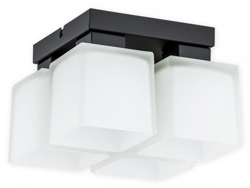 Lampa sufitowa  Teru plafon na kwadracie 4 pł. / czarny matowy + biały półprzezroczysty O2975 P4 CZA + BIA