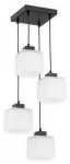 Lampa wisząca Teru zwis na kwadracie 4 pł. / czarny matowy + biały półprzezroczysty  O2975 W4 CZA + BIA