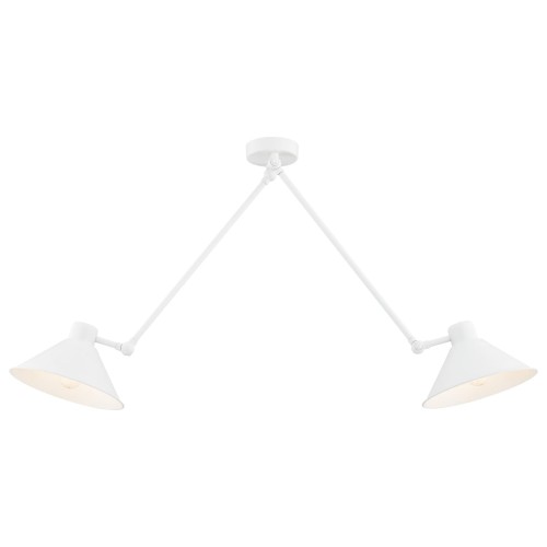 Lampa wisząca koloru białego z dwoma kloszami i możliwością regulacji ALTEA 861