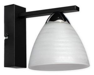 Lampa ścienna Bafer kinkiet 1 pł. / czarny matowy + chrom O3270 K1 CZA + CH