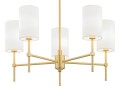 Lampa wisząca, złoty żyrandol z 5 abażurami welurowymi ABRUZZO 2134