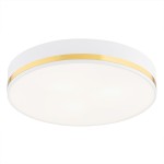 Plafon mały lampa sufitowa biała 2XE27 złoty pasek AMORE 7034