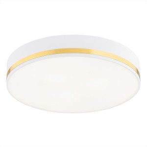 Plafon średni lampa sufitowa biała 2XE27 złoty pasek AMORE 7035